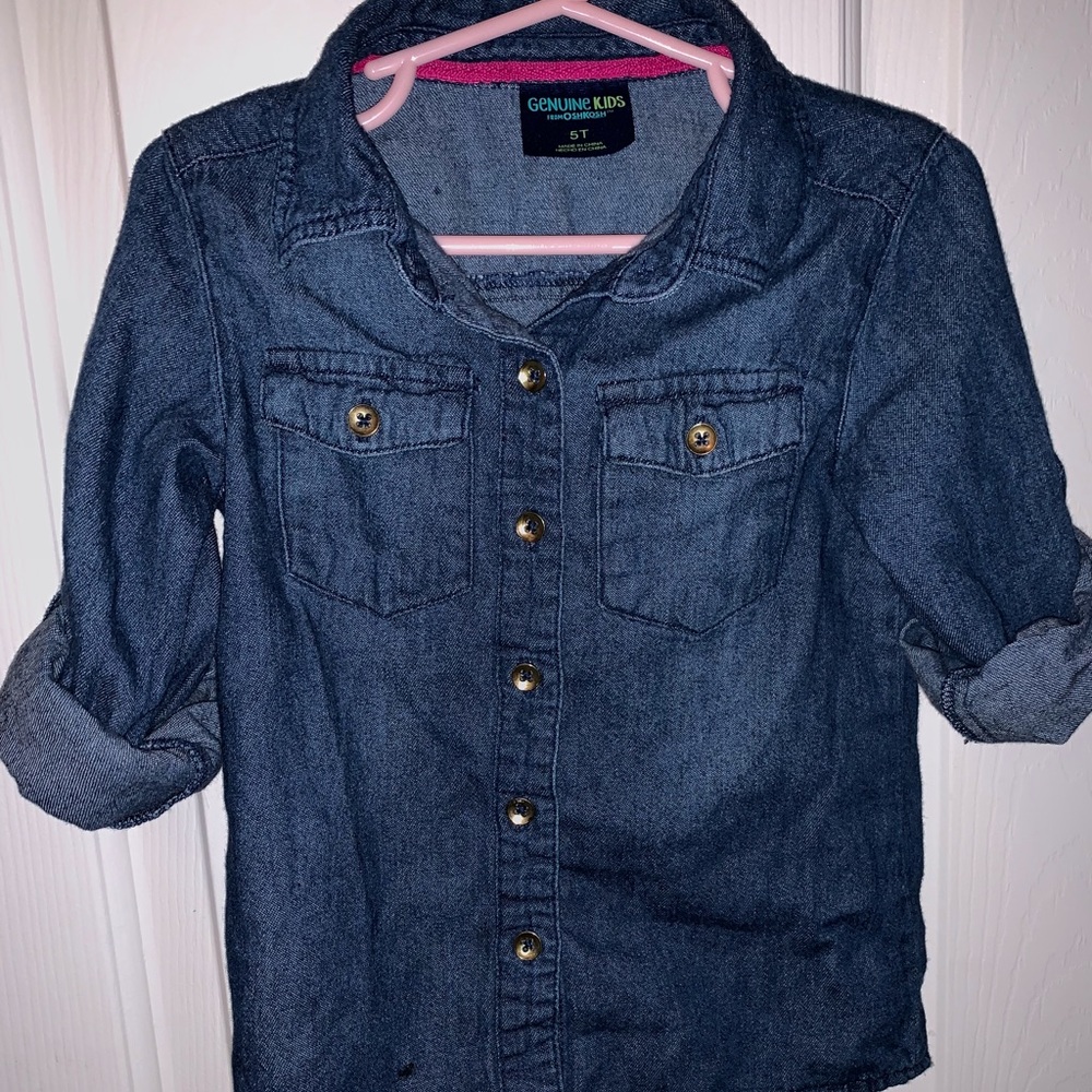 Denim girls button up